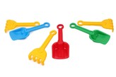 Sada na písek 2ks plast lopatka + hrabičky 4 barvy 8x22cm 12m+