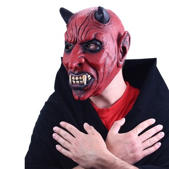 Latexová maska - čert s ušima