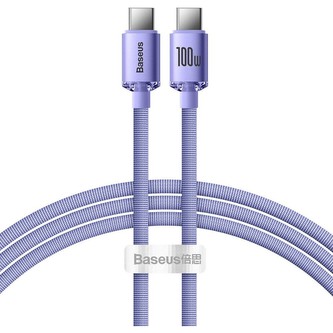 Baseus Crystal Shine Series kabel USB-C/USB-C (100W) 1,2m fialový