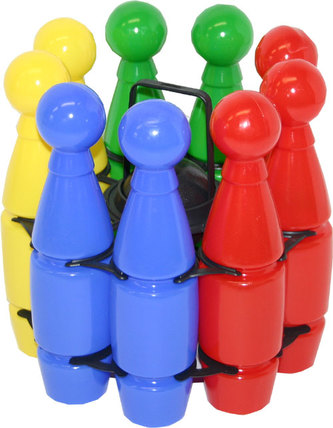 Kuželky s nosičem, 9 ks