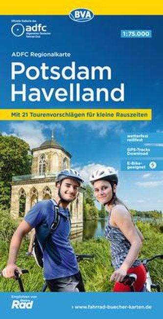 ADFC-Regionalkarte Potsdam Havelland, 1:75.000, mit Tagestourenvorschlägen, reiß- und wetterfest, E-Bike-geeignet, GPS-Tracks-Do