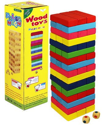 hra věž Jenga barevná, dřevo