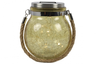 Solární LED lampa Viggo žlutá 14x12 cm