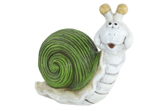 Keramický šnek Davy zelený 18x19x10 cm