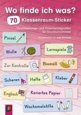 Wo finde ich was? 70 Klassenraum-Sticker