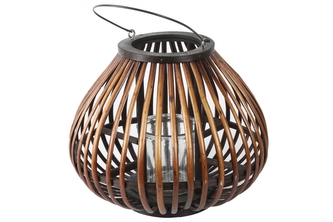 Dřevěná lucerna Omara L 30x36 cm