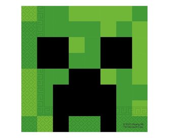 Papírové ubrousky Minecraft Creeper - 20 ks, 33 x 33 cm