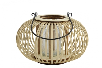 Proutěná lucerna Nora 15x25 cm, přírodní