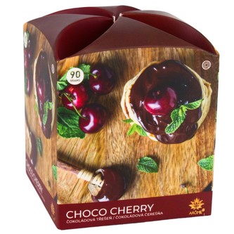 ARÔME Svíčka 90 g, ve skle a flower boxu, Choco Chery