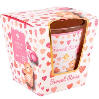 ARÔME Svíčka 120 g, ve skle, Sweet Rose