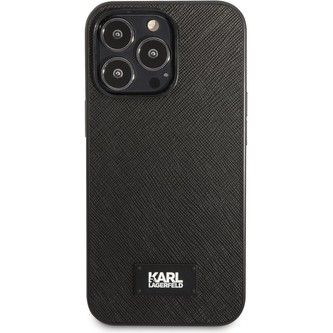 Karl Lagerfeld Saffiano Plaque Kryt iPhone 13 Pro Max černý