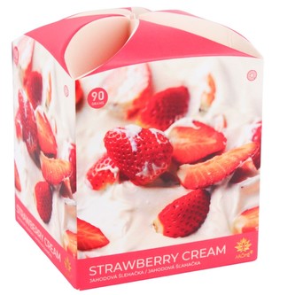 ARÔME Svíčka 90 g, ve skle a flower boxu, Strawberry Cream