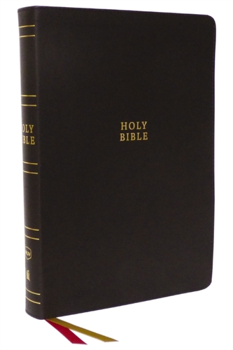 NKJV Holy Bible, Super Giant Print Reference Bible, Brown Bonded Leather, 43,000 Cross References, Red Letter, Thumb Ind