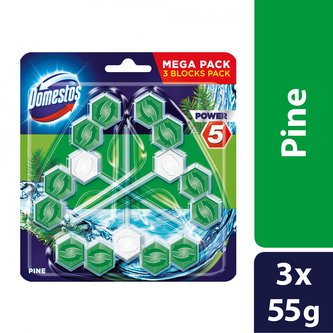 Domestos Power 5 WC blok s vůní borovice 3x 55 g
