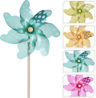 zápich větrník 74cm, d30cm, transparent, dekorace