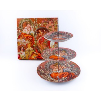 HOME ELEMENTS Stojan na dezerty třístupňový, Mucha tmavý