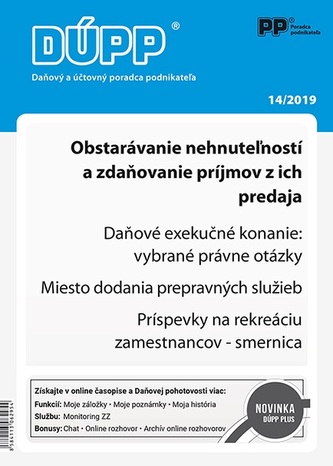 DUPP 14/2019 Obstarávanie nehnuteľností a zdaňovanie príjmov z ich predaja