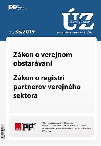 UZ 35/2019 Zákon o verejnom obstarávaní, Zákon o registri partnerov verejného sektora