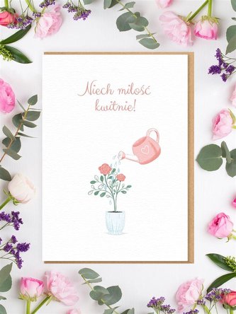 Karnet Ślub - Niech miłość kwitnie