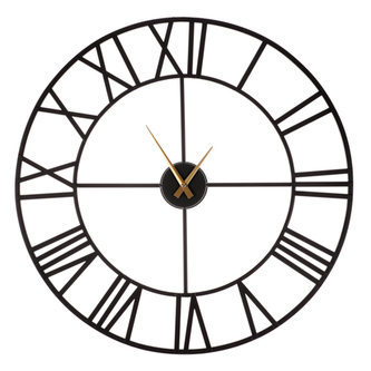 Hodiny nástěnné kovové, černá barva.