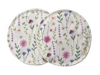 BIO Vložky do podprsenky - Fialové kopretiny (PUL)