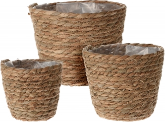 Sada 3 pletených košíků Typha