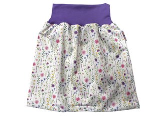 BIO Noční sukýnka - Fialové kopretiny__VELIKOST:L