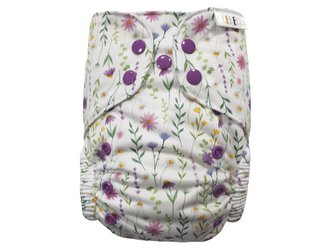 BIO Bambusová kapsová plenka (M) - Fialové kopretiny PAT