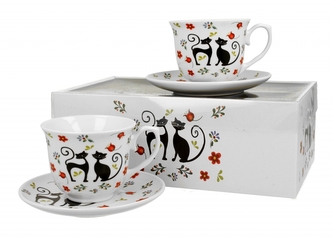 Porcelánový hrnek Etno cats 250 ml, sada 2 ks v dárkovém boxu