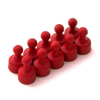 Magnetické figurky M4, 12 × 20 mm, červené, 2 ks