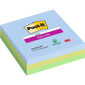 Bločky Super Sticky OASIS, 101x101 ml, linka, 3 ks