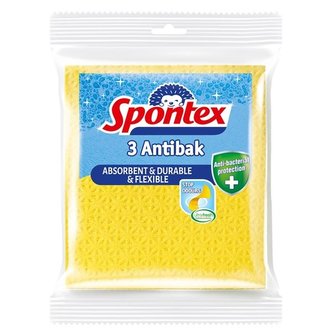 Houbové utěrky Spontex - antibakteriální, 3ks