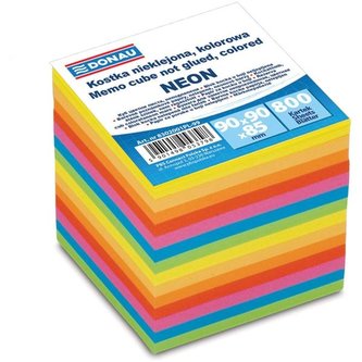 Poznámkový bloček DONAU - nelepený, 90 x 90 x 85 m