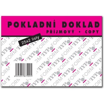Příjmový pokladní doklad, nečíslovaný, 2x 25 listů