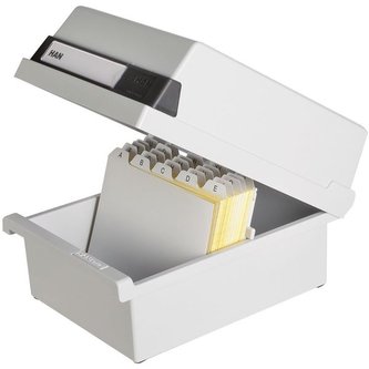 Kartotéka HAN A6,víko,177x140x250 mm,sv.šedá