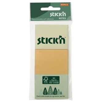 Bločky Stick'n by Hopax, 38x51 mm, pastel, 3ks