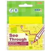 Transparentní bloček Clearnote, 76x76 mm, žlutý