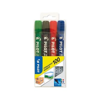 Permanentní popisovač Pilot 100, sada 4 barev