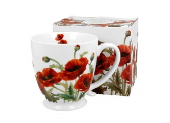 Porcelánový hrnek na stopce Classic poppies 480 ml v dárkovém boxu