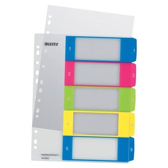 Plast.rozlišovače Leitz WOW-A4+,barevný,sada 1-5