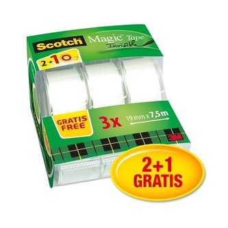 Lepicí páska s odvíječem Scotch Magic, 2+1 zdarma