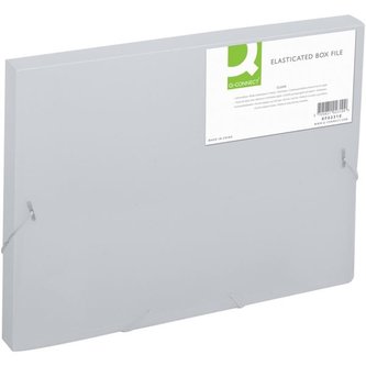 Box na spisy Q-C A4 s gumič, transp. mléčná 2,5cm