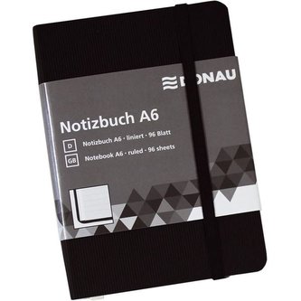 Zápisník DONAU, A6, linkovaný, černý