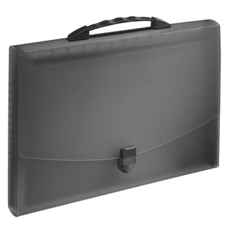 Aktovka  s držadlem VIVIDA A4, 12 přihrádek, černá