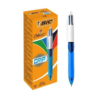 Kuličkové pero Bic Grip Medium - čtyřbarevné,modré