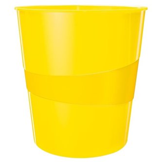 Odpadkový koš Leitz WOW, plastový, 15 l, žlutý