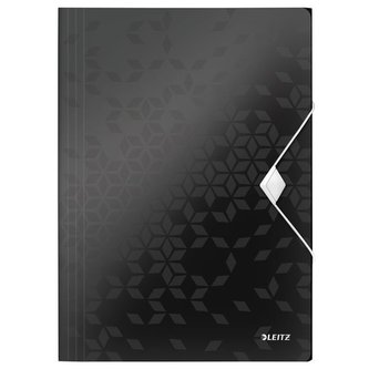 Desky s chlopněmi/gumičkou Leitz WOW A4, černé