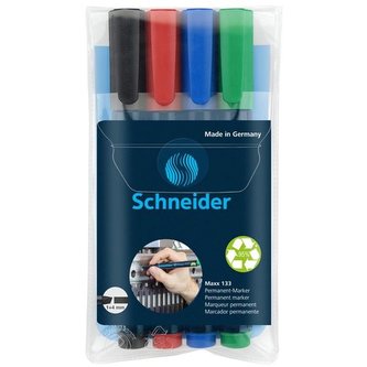 Permanentní popisovač Schneider Maxx 133, 4 barvy