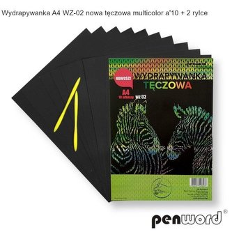Wydrapywanka tęczowa A4 10 arkuszy WZ-02