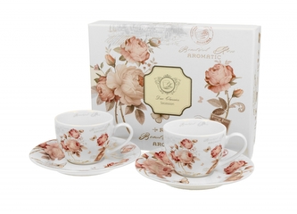 Porcelánový hrnek Secession espresso 110 ml s podtalířkem , sada 2 ks v dárkovém boxu
